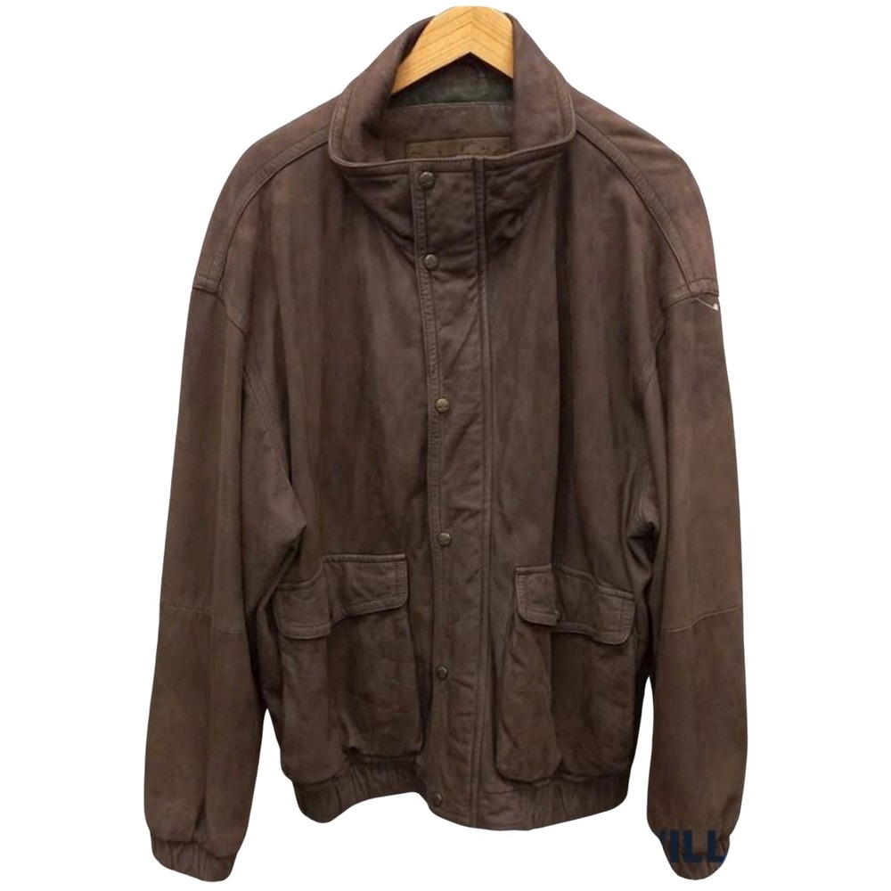 Timberland Men's Bro Waterproof Leather Jacket Size Large–Vintage Outdoor Bomber